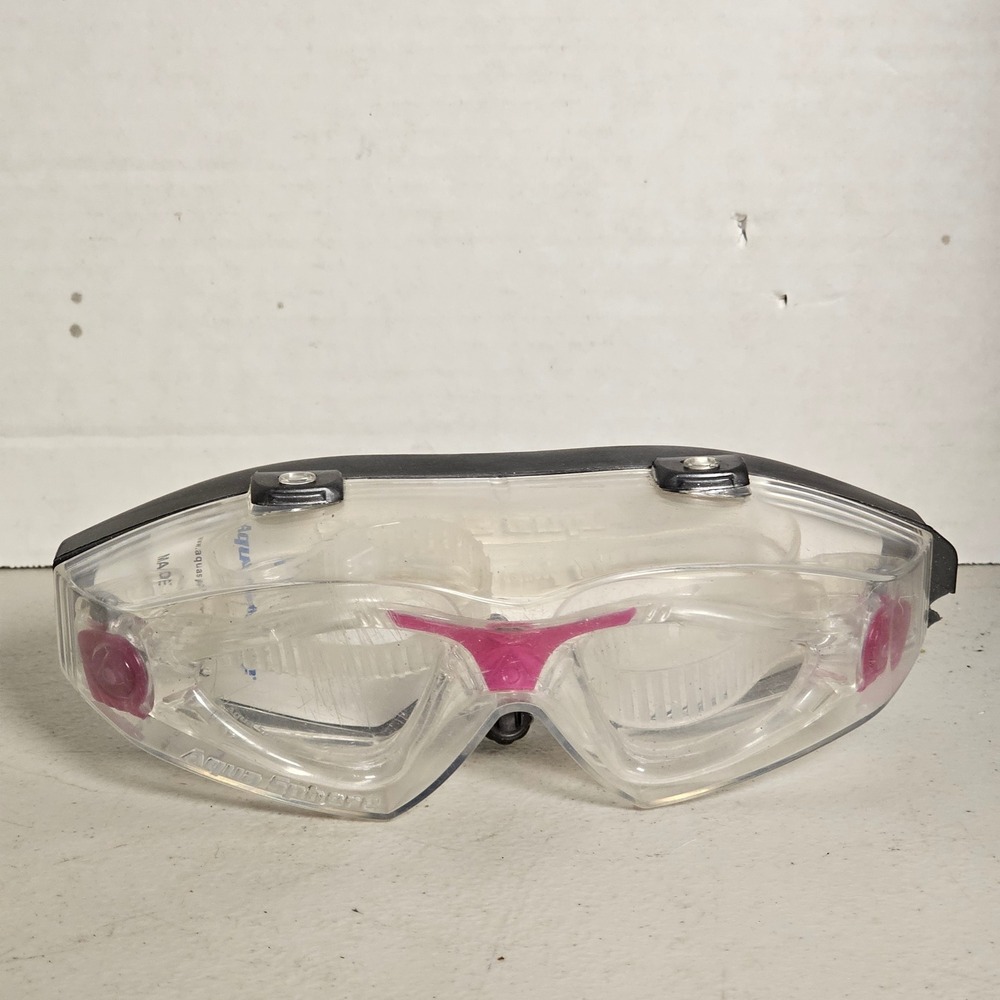 Aqua Sphere Kayenne Swimming Goggles Clear Pink Made in Italy Wide View Junior